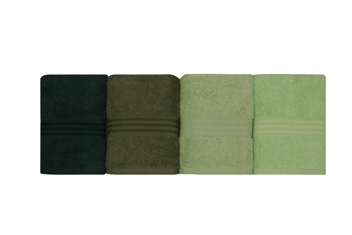 Aucune Juego de 4 toallas de mano - Verde - 50 x 90 cm